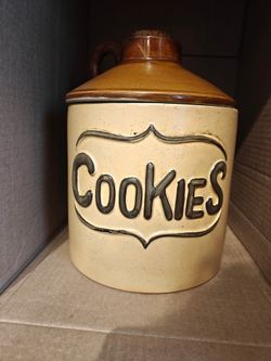 Large stoneware “COOKIES” canister