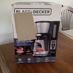 BLACK+DECKER 12 Cup Thermal Programmable Coffee Maker with Brew Strength and VORTEX Technology, Black