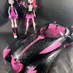 Monster High Sweet 1600 Birthday Draculaura Car Roadster With 2 Dolls Set—Rare!