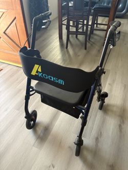 Akoasm Lightweight Rollator Walkers with Seat for Seniors, Foldable