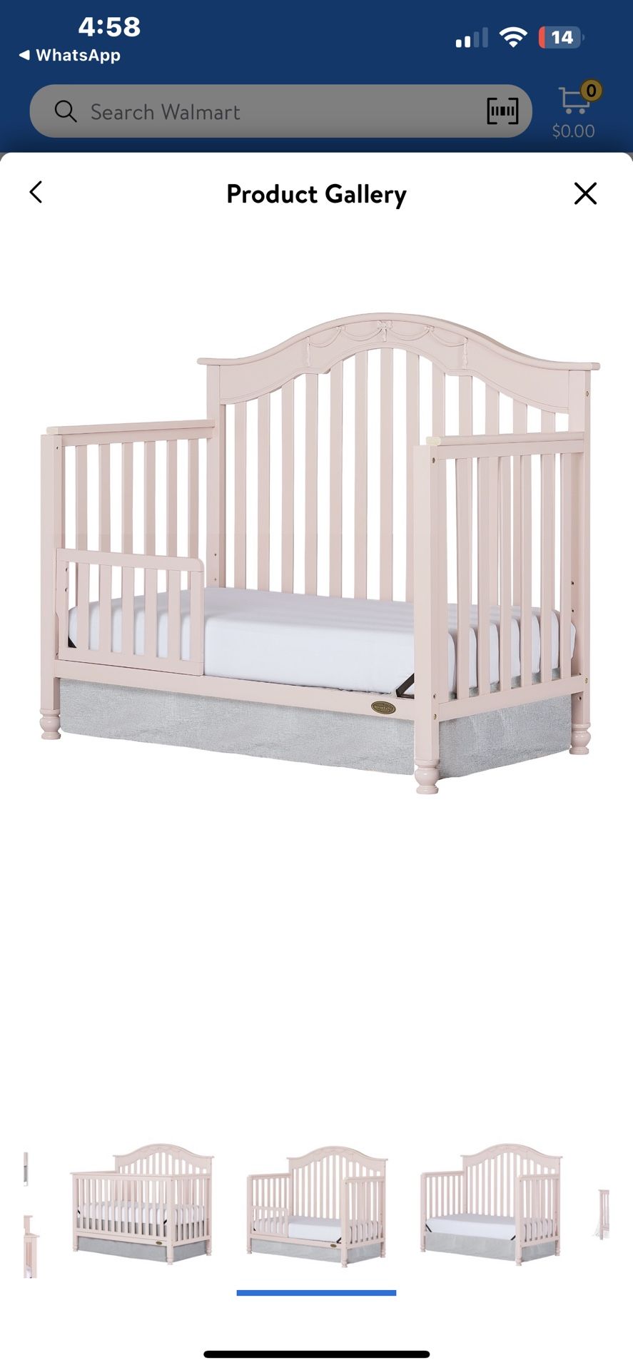 5 In 1 Crib Blush Pink