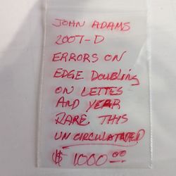 John Adams Gold Coin Dollar