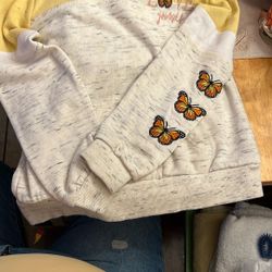 Nice Girl Yellow and Gray Hoodie Sweater 