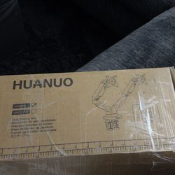 HUANUO Dual Monitor Stand - Full Adjustable Monitor Desk Mount Swivel Vesa Bracket with C Clamp