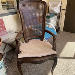 Vintage Henredon Caned Chair With Arms