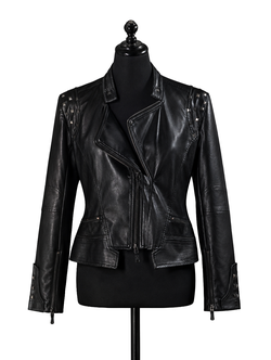 Custom Avant-Garde Black Leather Moto Jacket — XXL — $300 FIRM