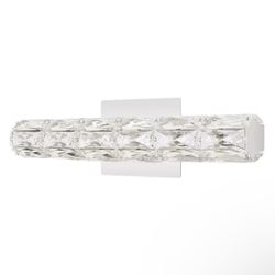 New 18” Integrated LED Chrome Bathroom Vanity Light Fixture W Crystal Shade Keighley