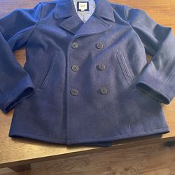 GAP Women size small Classic Navy Blue Peacoat Wool Coat Jacket