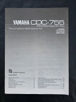 "ORIGINAL" Instruction Manual for YAMAHA CDC-755
