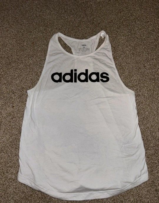 Adidas White Athletic Tank Top Size Medium 