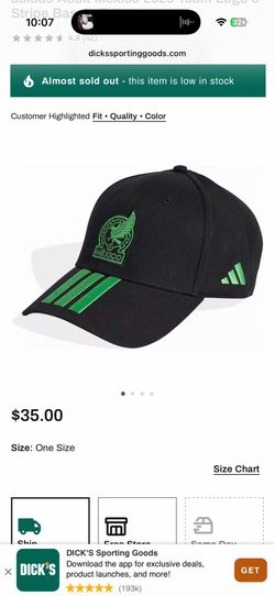 adidas Adult Mexico 2026 Team Logo 3-Stripe Strapback Hat