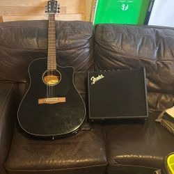 Fender Acoustic/Electric Guitar + Fender Mustang LT25