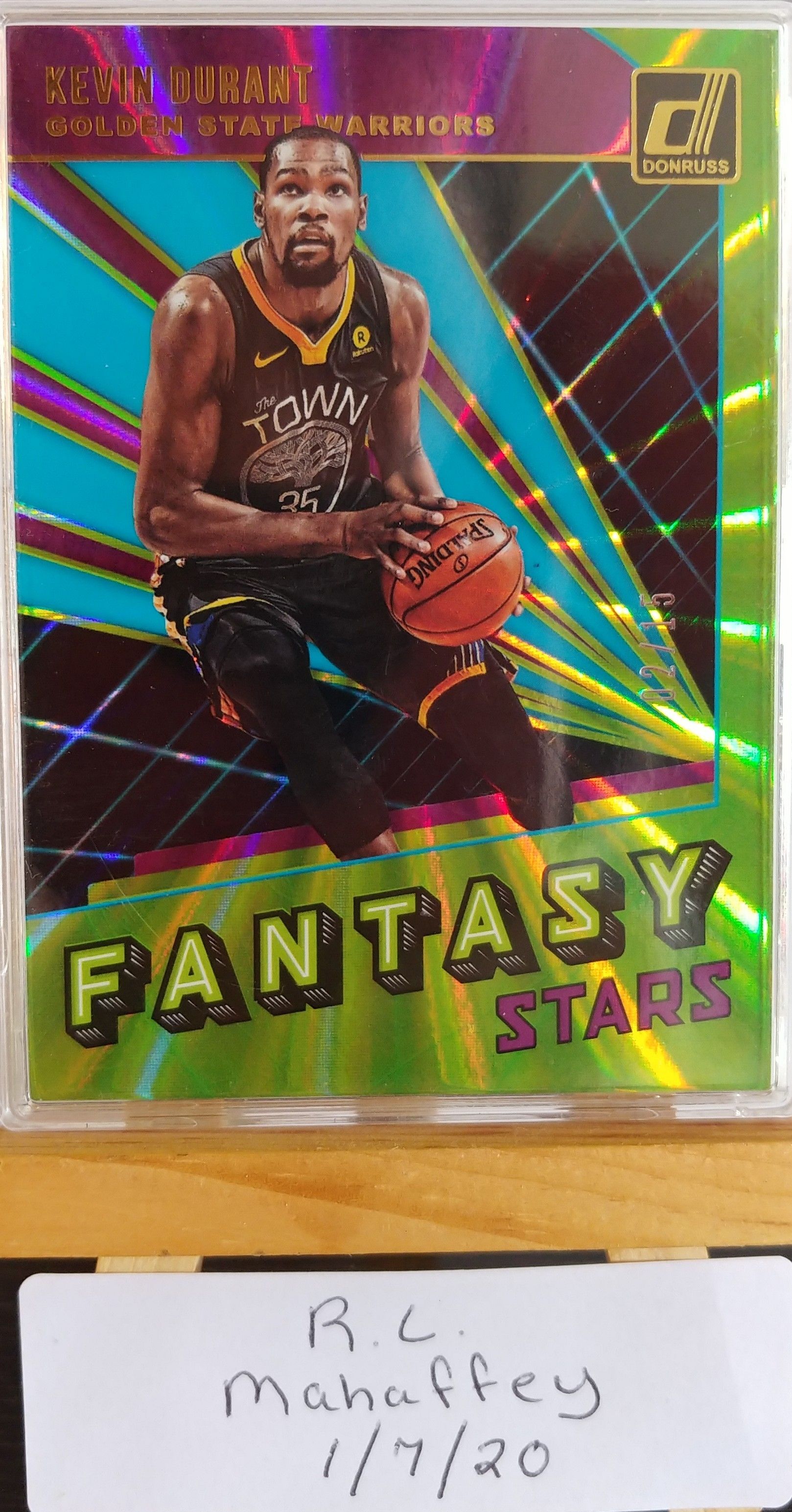 Kevin Durant Purple Laser #2/15. Donruss Fantasy Stars Purple Laser