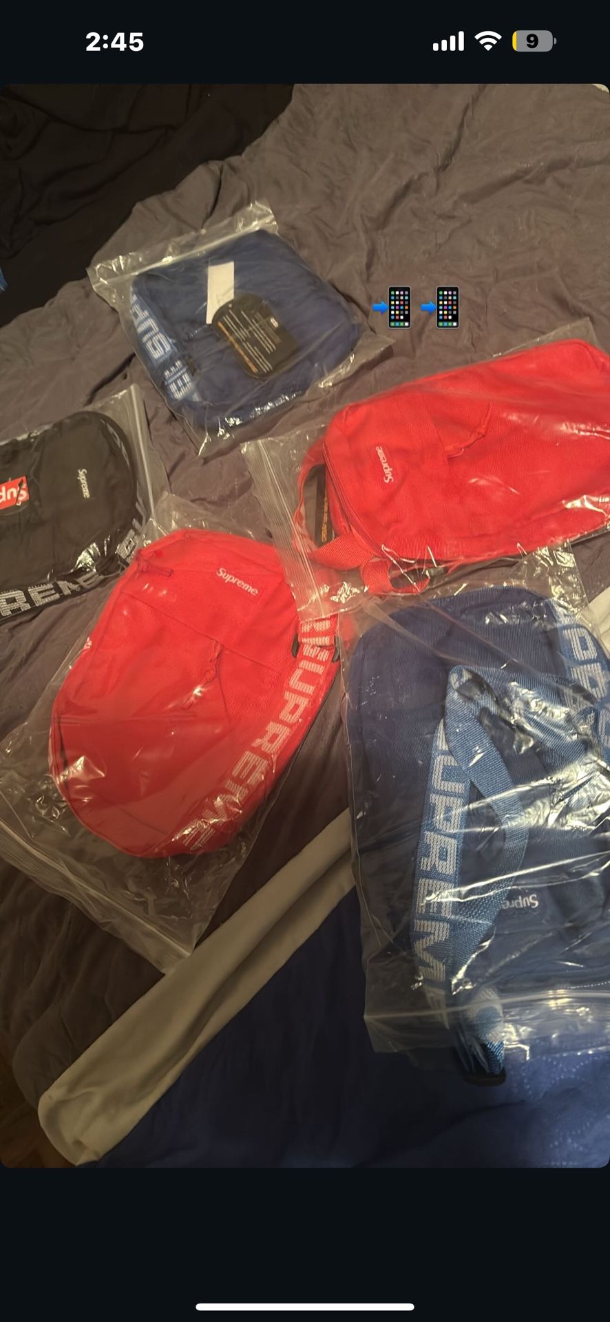 Supreme Bags Red, Blue , One More Black