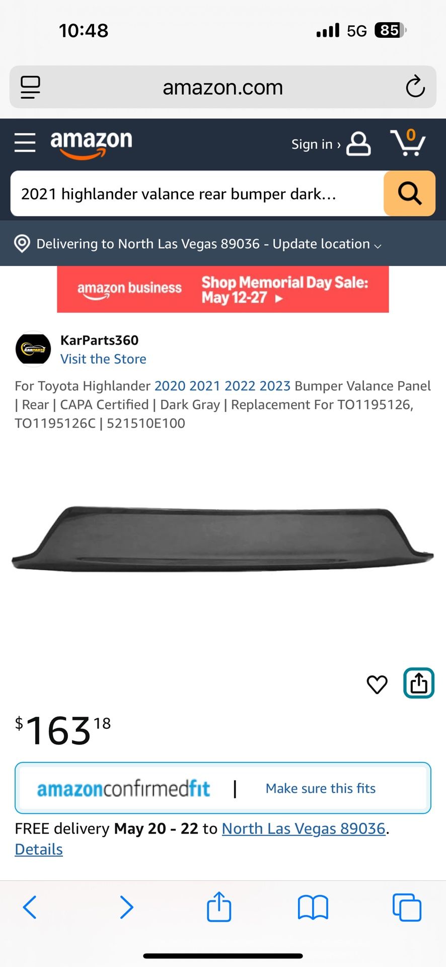 Bumper Valance For Highlander