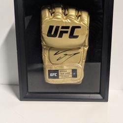 Nate Diaz Signed Gold UFC Official Fight Glove Framed Display Collectible Memorabilia Piece
