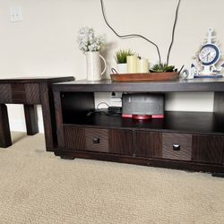 Tv Stand / Console With Matching End Table