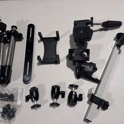 Camera & Phone Mounting Accessories Bundle – Arms, Clamps, Tilt Head, Ball Heads, Adapters 