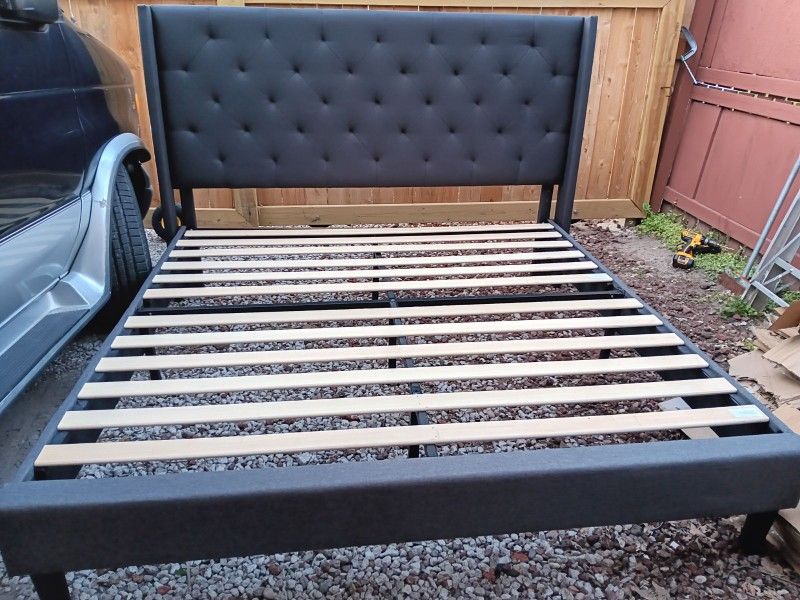Sturdy King Bed Frame, No Box Spring Needed.