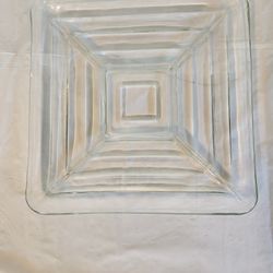 Large 12" Square Glass Serving Platter / Tray