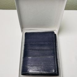 New! Grey Eel Skin Trifold Wallet