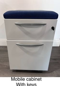 KIMBALL - MOBILE PEDESTAL - DRAWER & FILE W/ CUSHION TOP -