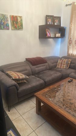 Couch with recliner