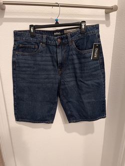 Buffalo David Bitton Men's Dark Wash Blue Denim Shorts Relaxed Fit 5-Pocket
