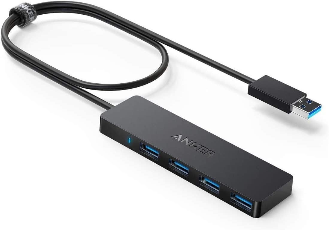 Anker 4-Port USB 3.0 Hub, Ultra-Slim Data USB Hub with 2 ft Extended Cable [Charging Not Supported], for MacBook, Mac Pro, Mac mini, iMac, Surface Pro