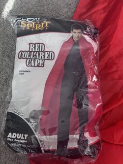 Red Collared Cape Costume For Men All Size 