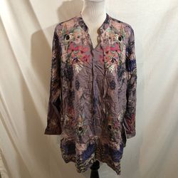 Tolani Collection “Rory” Purple Floral Pullover Blouse - Womens 2X, NWT, bust 27.5”, length 31”
