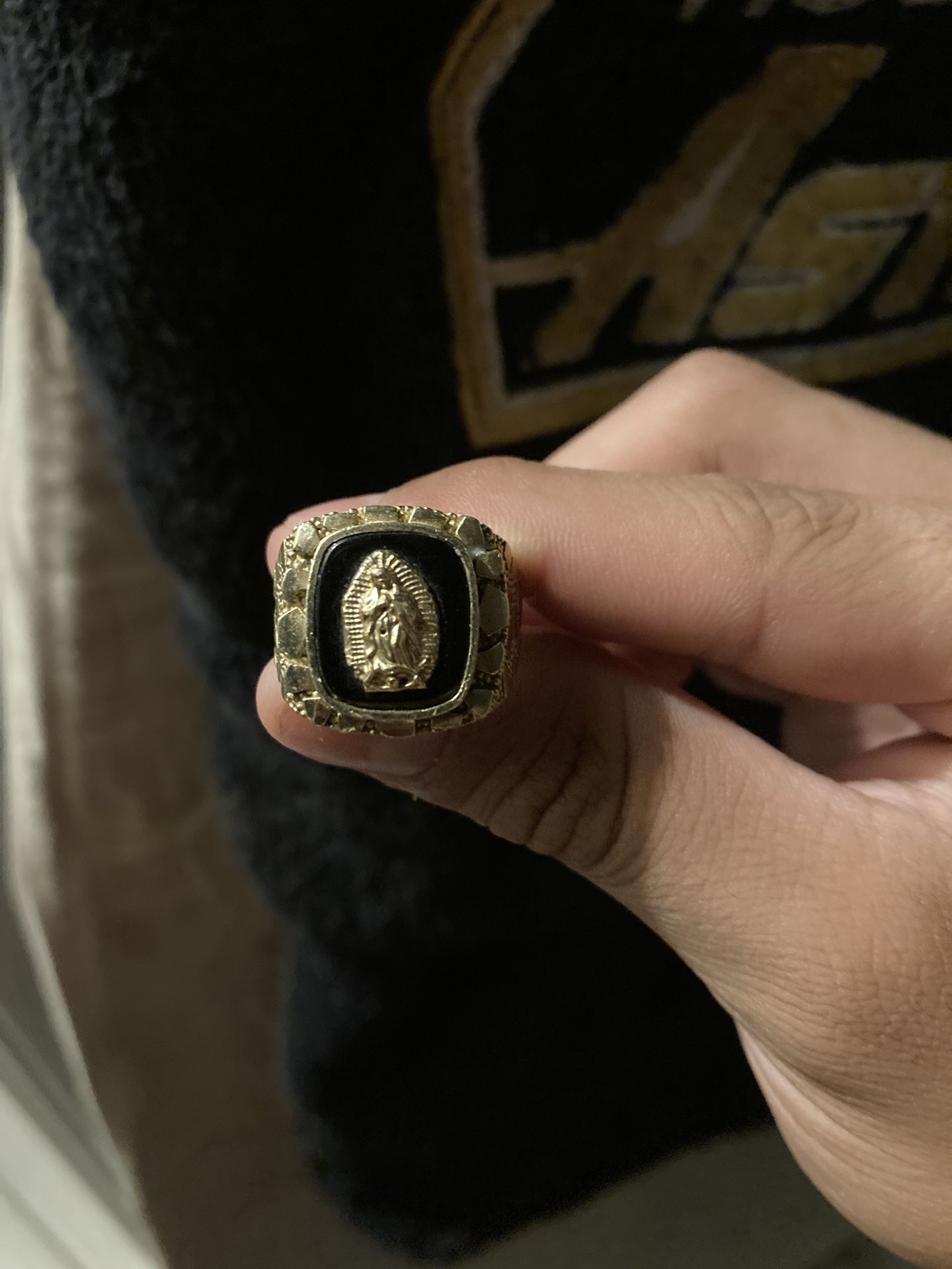 10k Solid Nugget Style San Judas Ring