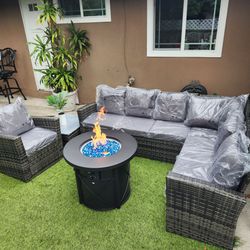 New assembled fire pit patio set/ Outdoor Furniture/ Conversation Set