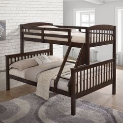 DARK CHERRY FINISH TWIN OVER FULL SIZE BUNK BED KDIS FURNITURE BUNKBED LITERA CAMA SENCILLA MATRIMONIAL MUEBLES