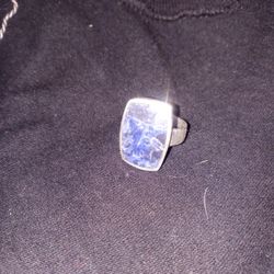 Sterling Lapis Unisex Ring