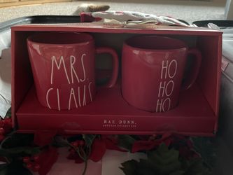 Rae Dunn Christmas Mrs Clause N Hi Ho Ho Mug Set
