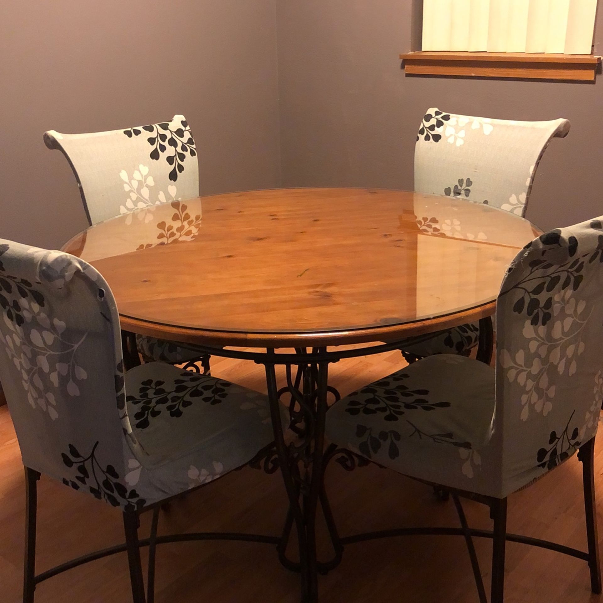 Wooden Table With Four Chairs