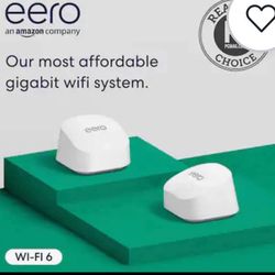 eero 6 Wi-Fi 6 Dual-Band Gigabit Wireless Wi-Fi Router White Home Network System