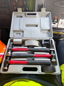 Neiko 20709A Heavy Duty Auto Body Hammer and Dolly Set, 7 Piece | Repair Kit