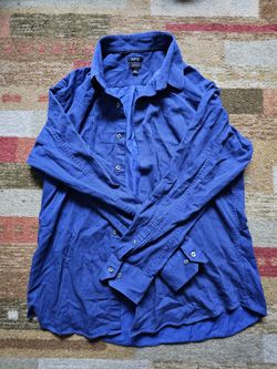 APT 9 Slim Fit Blue Long Sleeve Dress Shirt (Large) Business Casual