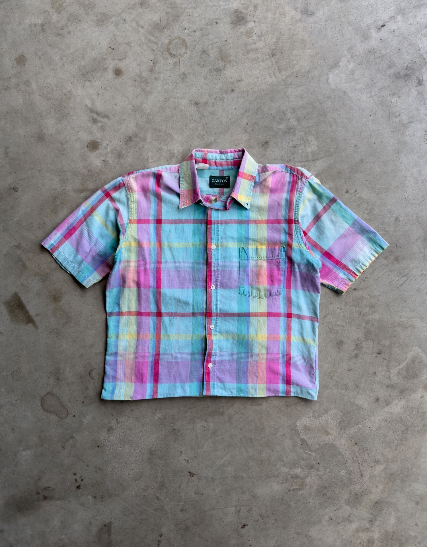 Vintage Cropped Plaid Button Down Shirt - S