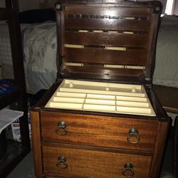 Vintage Mahogany Sewing Cabinet Table 