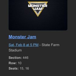 Two Monster Jam Tickets For This Saturday And Parking Available 