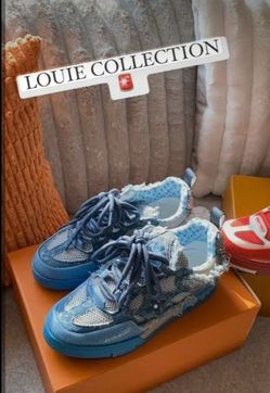 Louis Vuitton Skate Sneakers Blue Denim