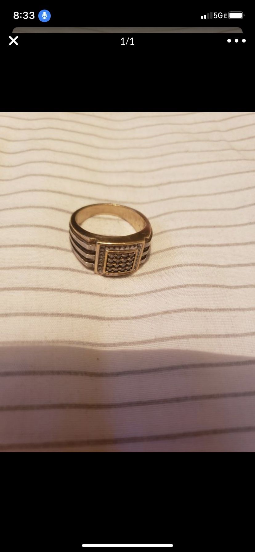 Silver n gold ring size 8