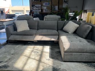 Grey Fabric Sectional with footrests from Costco