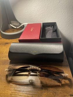 Cartier Buffalo Horn Glasses Iced Out 