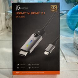 j5create USB-C to HDMI 2.1 8K Cable - 50% Off - New Sealed