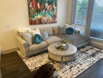 Jonathan Louis Salma Sectional – Like New, Heather Grey 2-Piece with Chaise - Dallas, TX