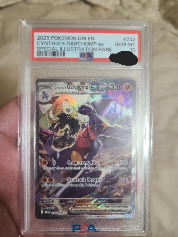Pokemon Cynthia's Garchomp EX 232/182 PSA 10 Destined Rivals 